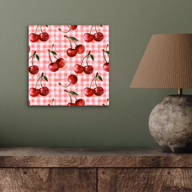 Aluminium schilderij - Kersen - Blokken - Rood — 3