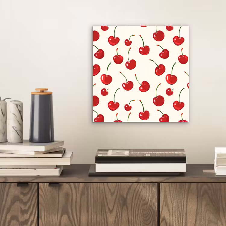 Aluminium schilderij - Kersen - Minimalistisch - Rood — 2