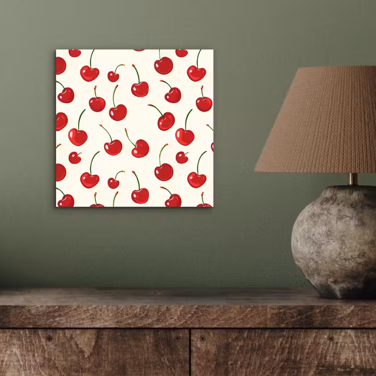 Aluminium schilderij - Kersen - Minimalistisch - Rood — 3