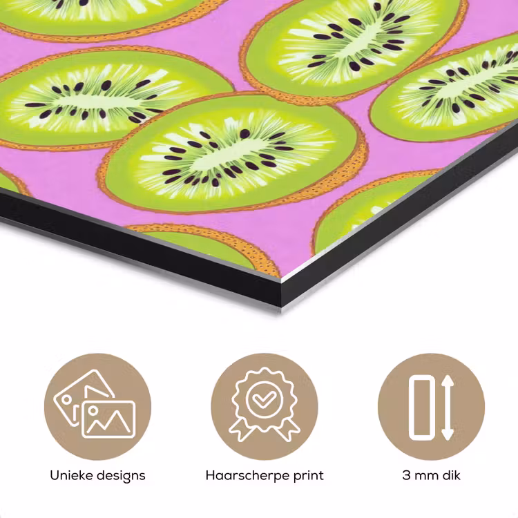 Aluminium schilderij - Kiwi - Speels - Groen — 7
