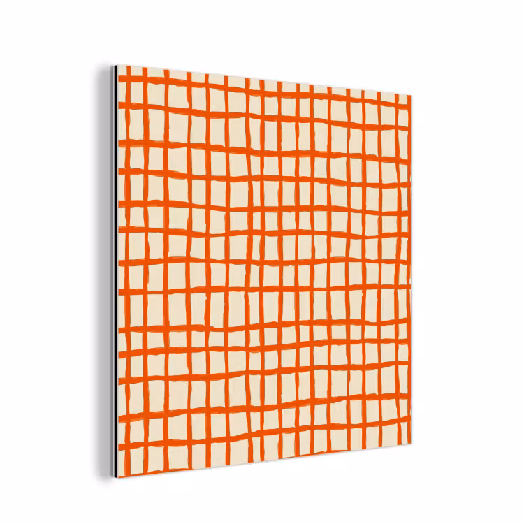 Aluminium schilderij - Patroon - Lijnen - Oranje — 1