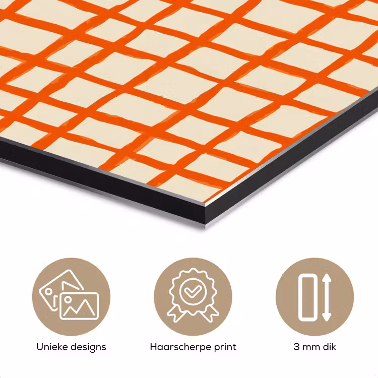 Aluminium schilderij - Patroon - Lijnen - Oranje — 7