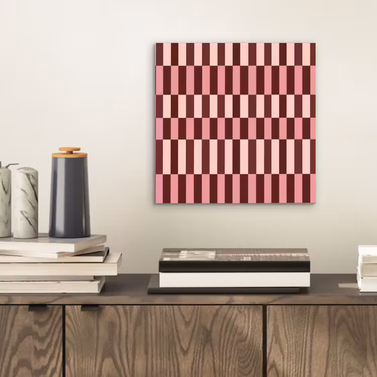 Aluminium schilderij - Roze - Rood - Blokjes — 2