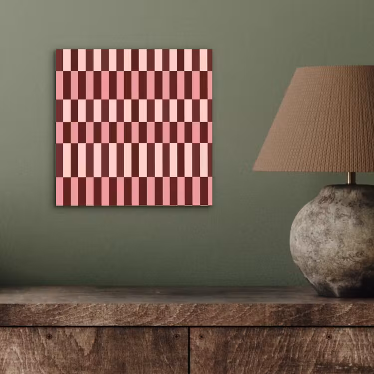 Aluminium schilderij - Roze - Rood - Blokjes — 3