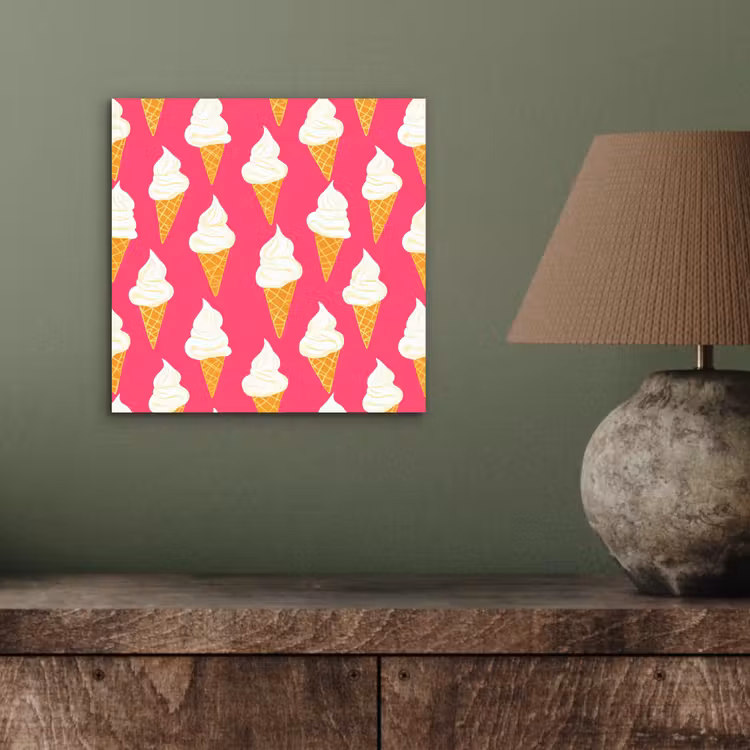Aluminium schilderij - Softijs - Horentje - Roze — 3