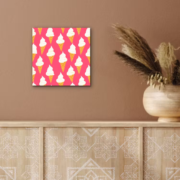 Aluminium schilderij - Softijs - Horentje - Roze — 5