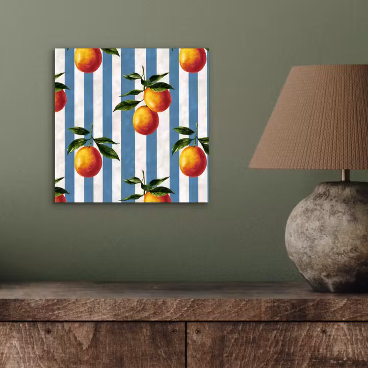 Aluminium schilderij - Strepen - Citroen - Blauw — 3