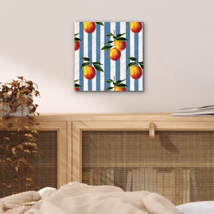 Aluminium schilderij - Strepen - Citroen - Blauw — 4