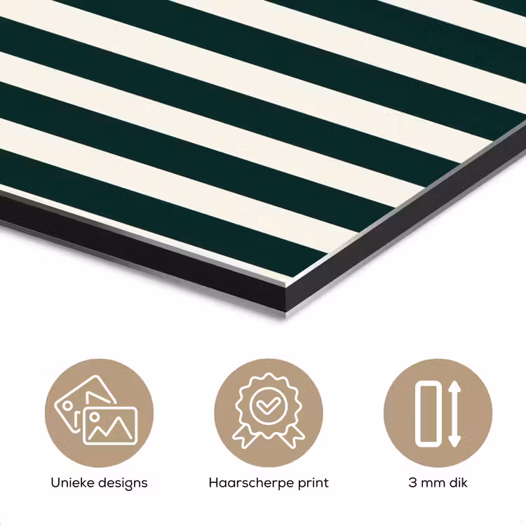 Aluminium schilderij - Strepen - Klassiek - Groen — 7