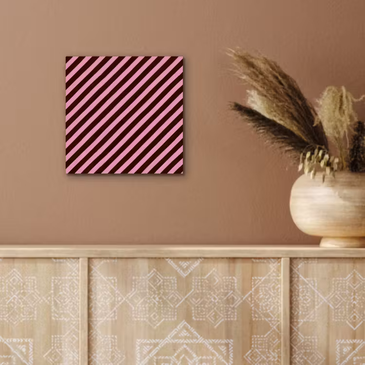 Aluminium schilderij - Strepen - Roze - Bruin — 5