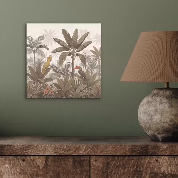 Aluminium schilderij - Vogel - Jungle - Tropisch - Illustratie - Groen — 3