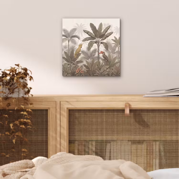 Aluminium schilderij - Vogel - Jungle - Tropisch - Illustratie - Groen — 4