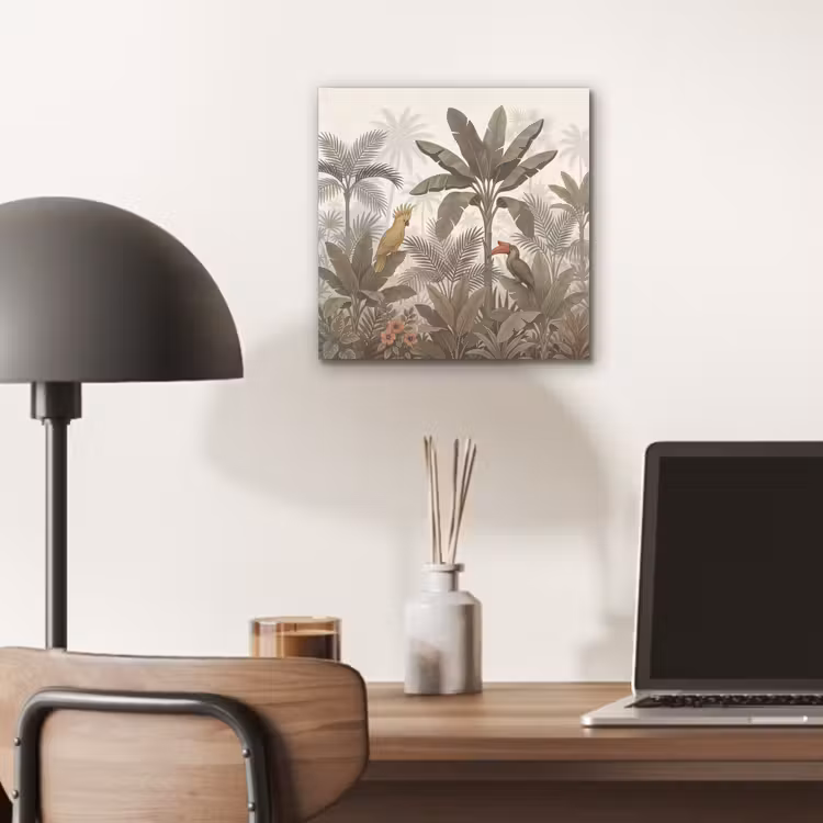 Aluminium schilderij - Vogel - Jungle - Tropisch - Illustratie - Groen — 6