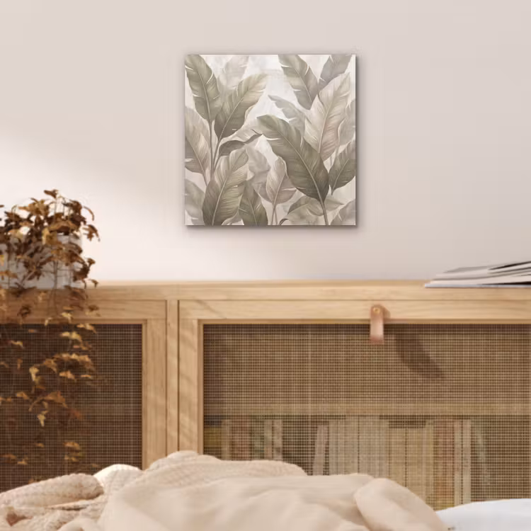 Aluminium schilderij - Bladeren - Tropisch - Natuur - Abstract - Beige — 4