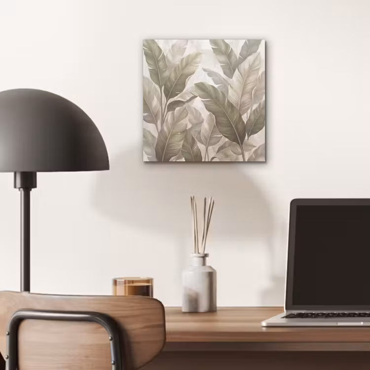 Aluminium schilderij - Bladeren - Tropisch - Natuur - Abstract - Beige — 6