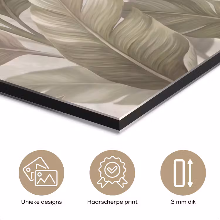 Aluminium schilderij - Bladeren - Tropisch - Natuur - Abstract - Beige — 7