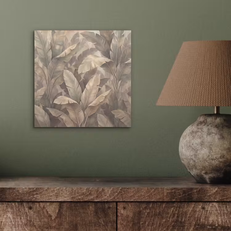Aluminium schilderij - Bladeren - Tropisch - Natuur - Modern - Beige — 3
