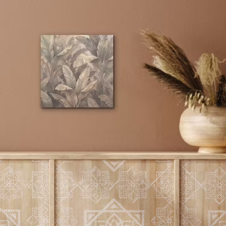 Aluminium schilderij - Bladeren - Tropisch - Natuur - Modern - Beige — 5