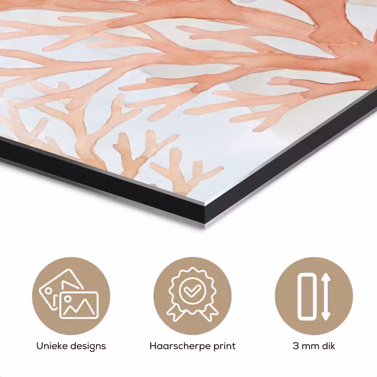 Aluminium schilderij - Natuur - Abstract - Aquarel - Organisch - Warm — 7