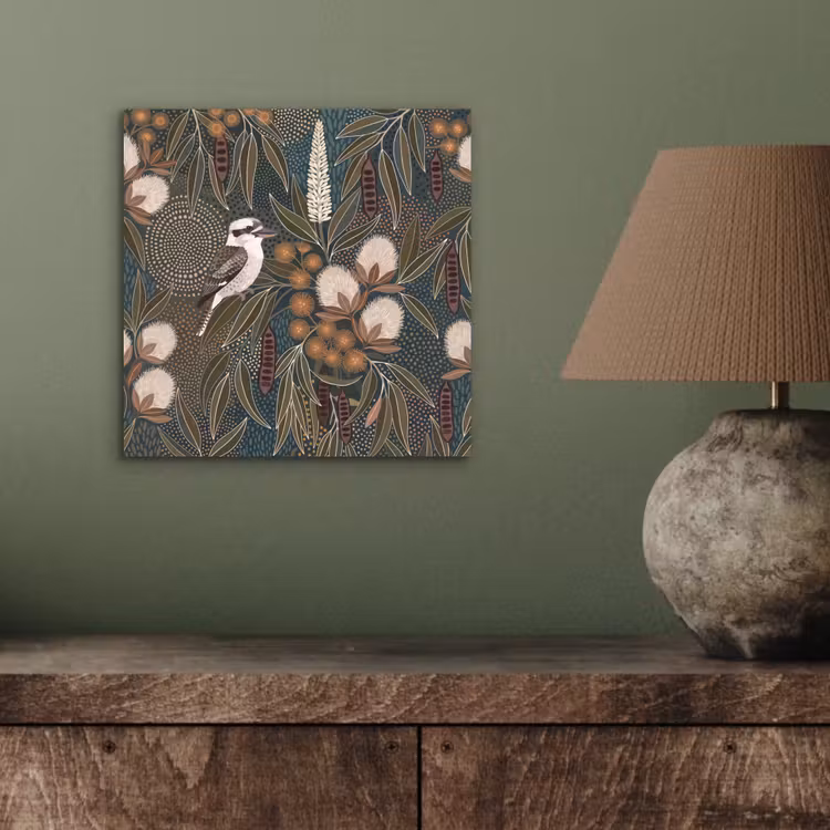 Aluminium schilderij - Vogel - Bladeren - Natuur - Illustratie - Groen — 3
