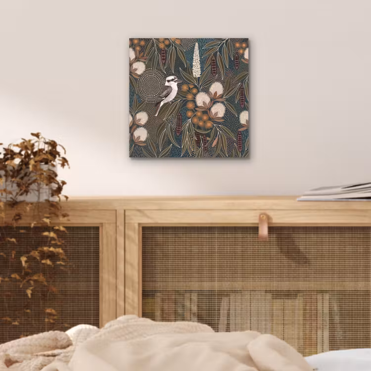 Aluminium schilderij - Vogel - Bladeren - Natuur - Illustratie - Groen — 4