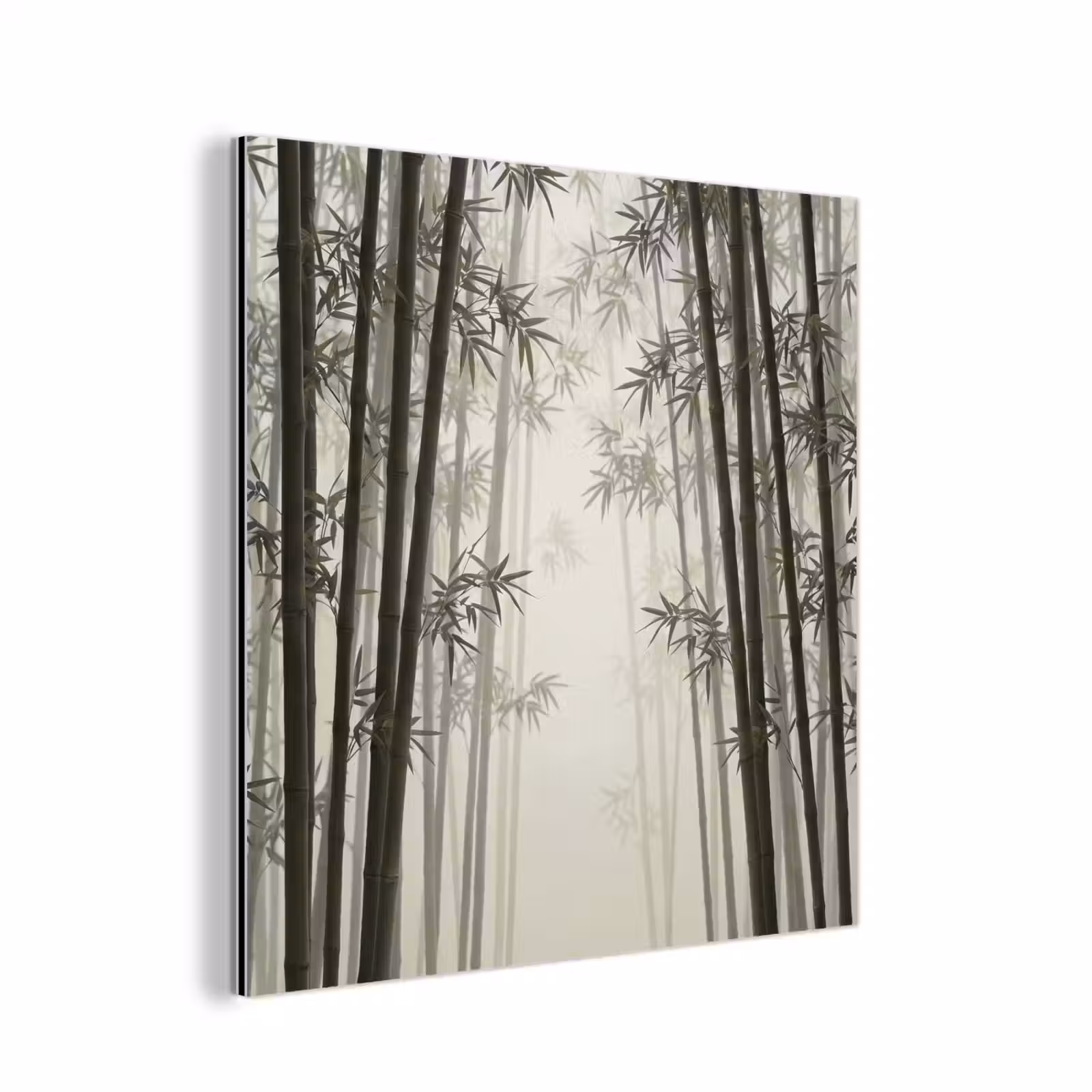 Aluminium schilderij - Bamboe - Bos - Mist - Natuur — 1