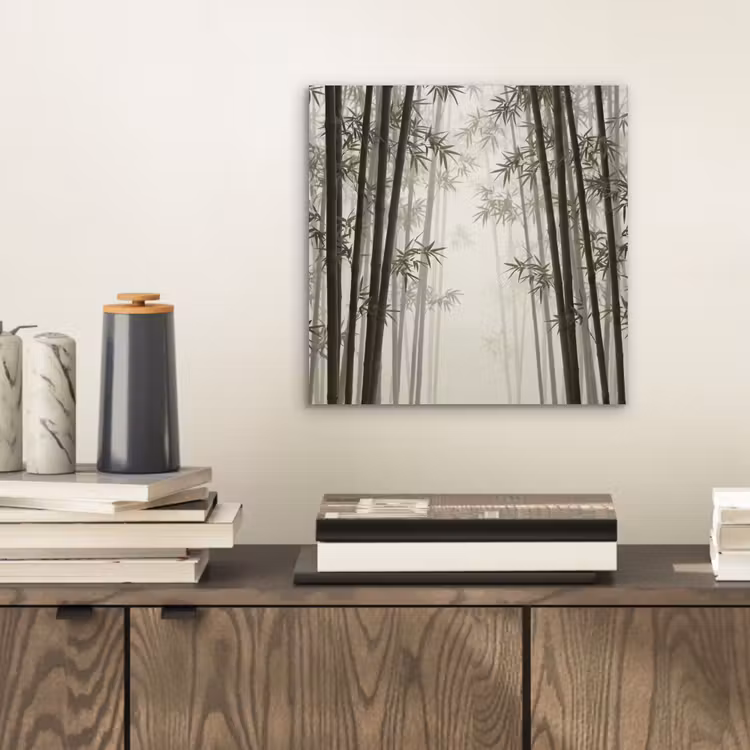 Aluminium schilderij - Bamboe - Bos - Mist - Natuur — 2