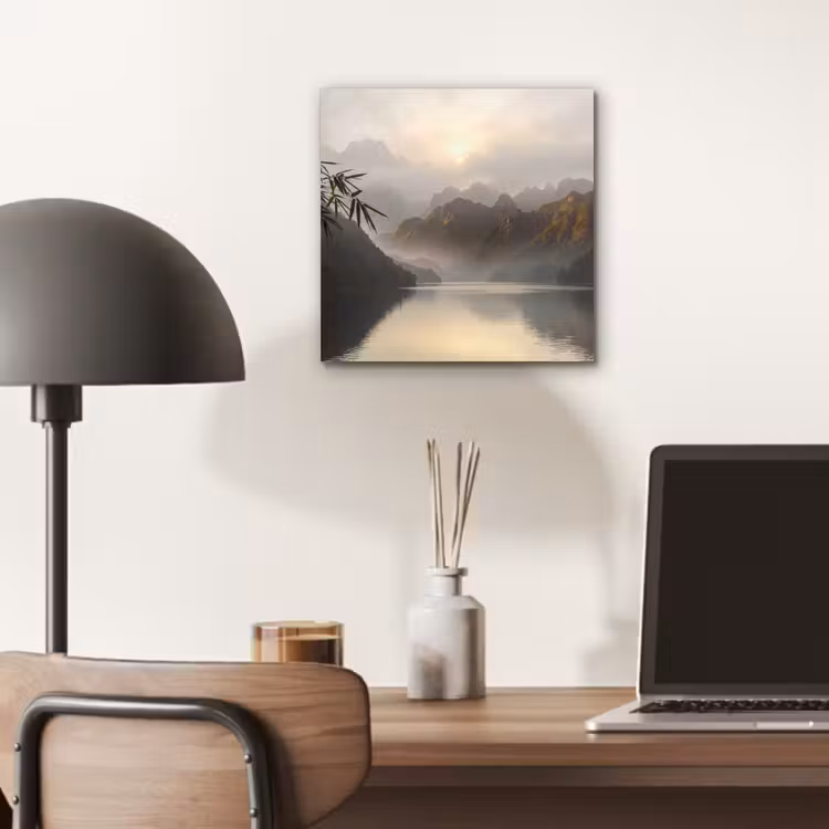 Aluminium schilderij - Bergen - Water - Mist - Natuur - Landschap — 6