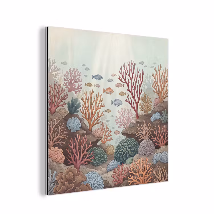 Aluminium schilderij - Onderwater - Koraal - Vis - Natuur — 1