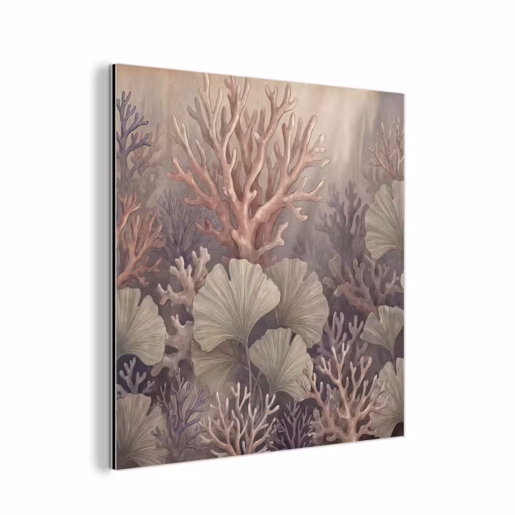 Aluminium schilderij - Plant - Bladeren - Zee - Illustratie - Groen — 1