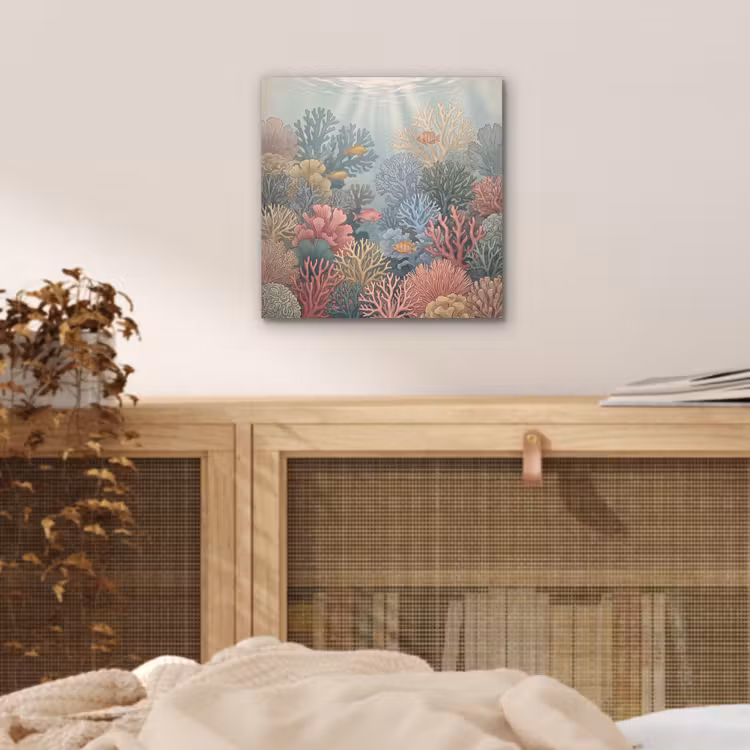 Aluminium schilderij - Zee - Koraal - Vis - Natuur - Kleurrijk — 4