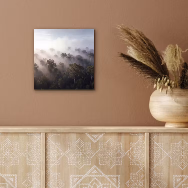 Aluminium schilderij - Bos - Mist - Natuur - Groen — 5