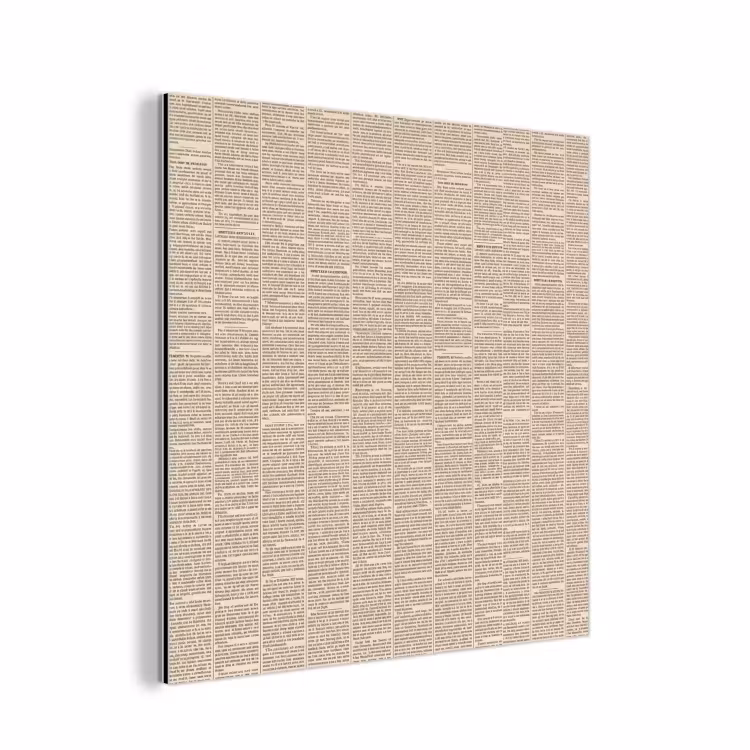 Aluminium schilderij - Krant - Nieuws - Historisch - Vintage - Beige — 1