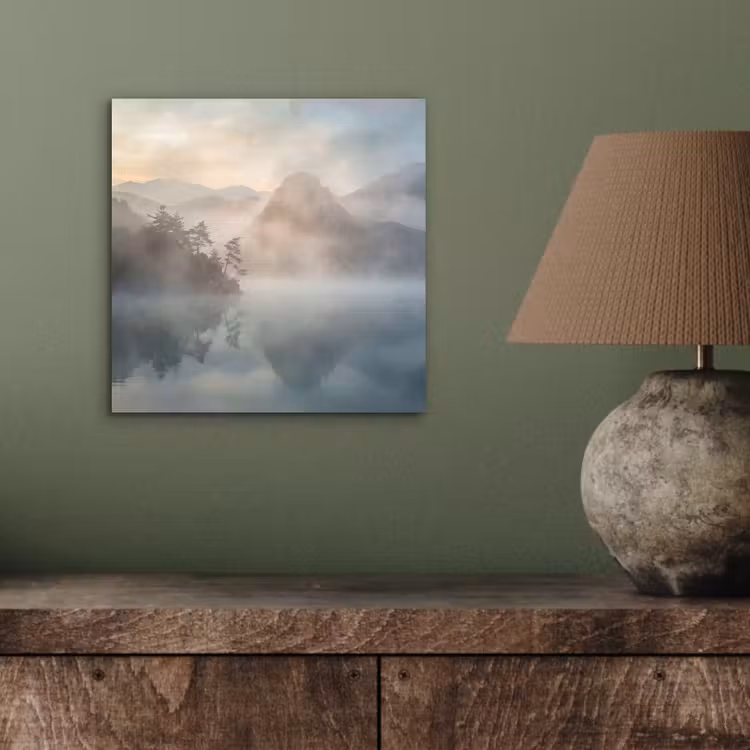 Aluminium schilderij - Landschap - Bergen - Mist - Water - Natuur — 3