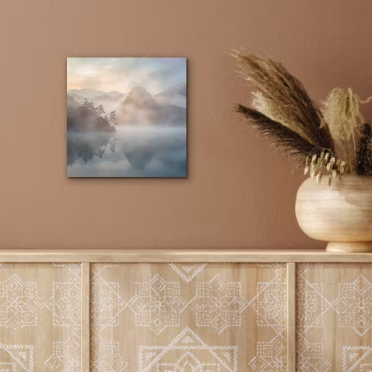 Aluminium schilderij - Landschap - Bergen - Mist - Water - Natuur — 5