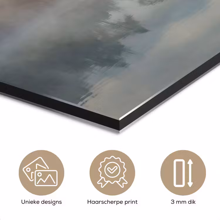 Aluminium schilderij - Landschap - Bergen - Mist - Water - Natuur — 7