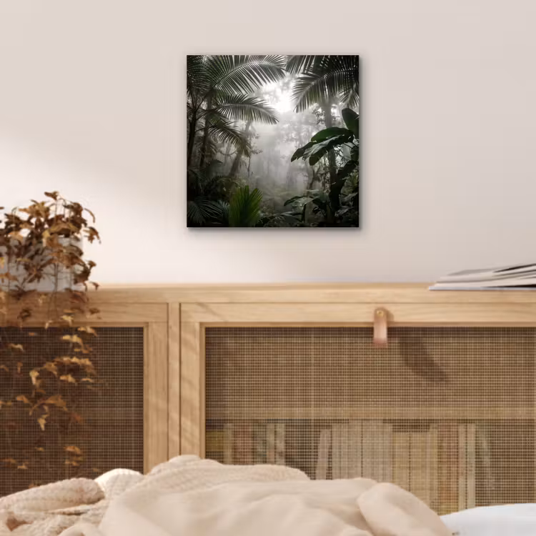 Aluminium schilderij - Natuur - Jungle - Mist - Groen - Bladeren — 4