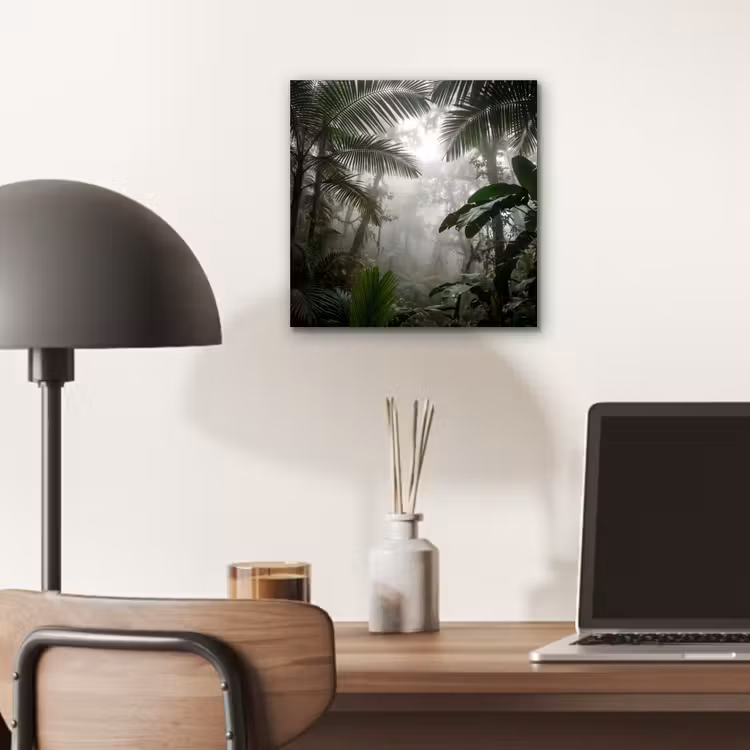 Aluminium schilderij - Natuur - Jungle - Mist - Groen - Bladeren — 6
