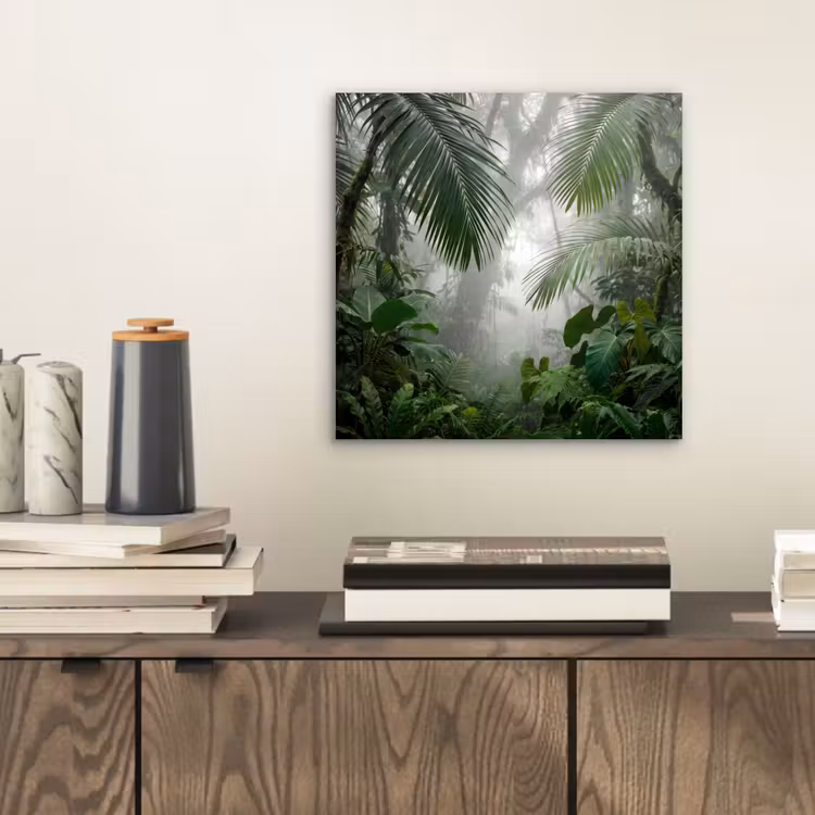 Aluminium schilderij - Natuur - Jungle - Mist - Tropisch - Groen — 2