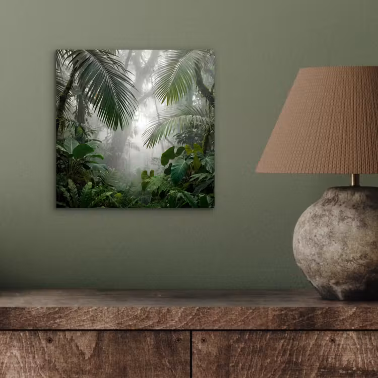 Aluminium schilderij - Natuur - Jungle - Mist - Tropisch - Groen — 3