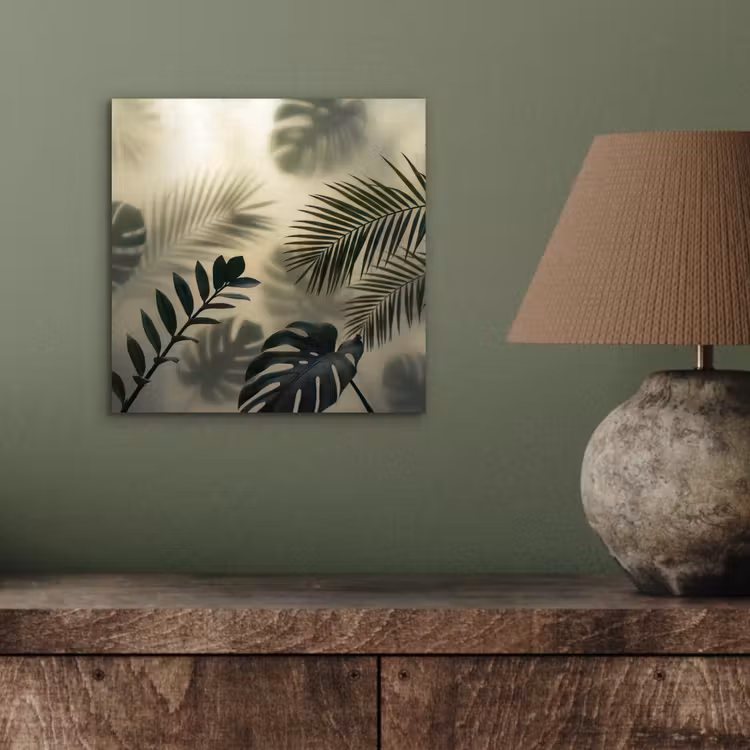 Aluminium schilderij - Planten - Bladeren - Schaduwen - Groen - Modern — 3