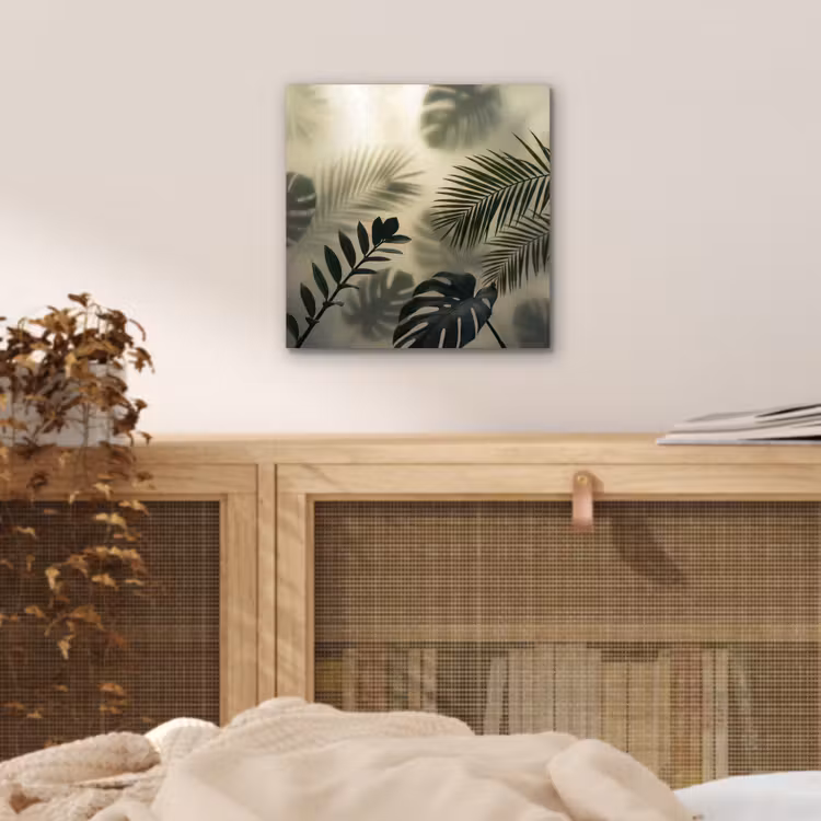 Aluminium schilderij - Planten - Bladeren - Schaduwen - Groen - Modern — 4