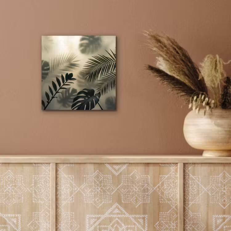 Aluminium schilderij - Planten - Bladeren - Schaduwen - Groen - Modern — 5