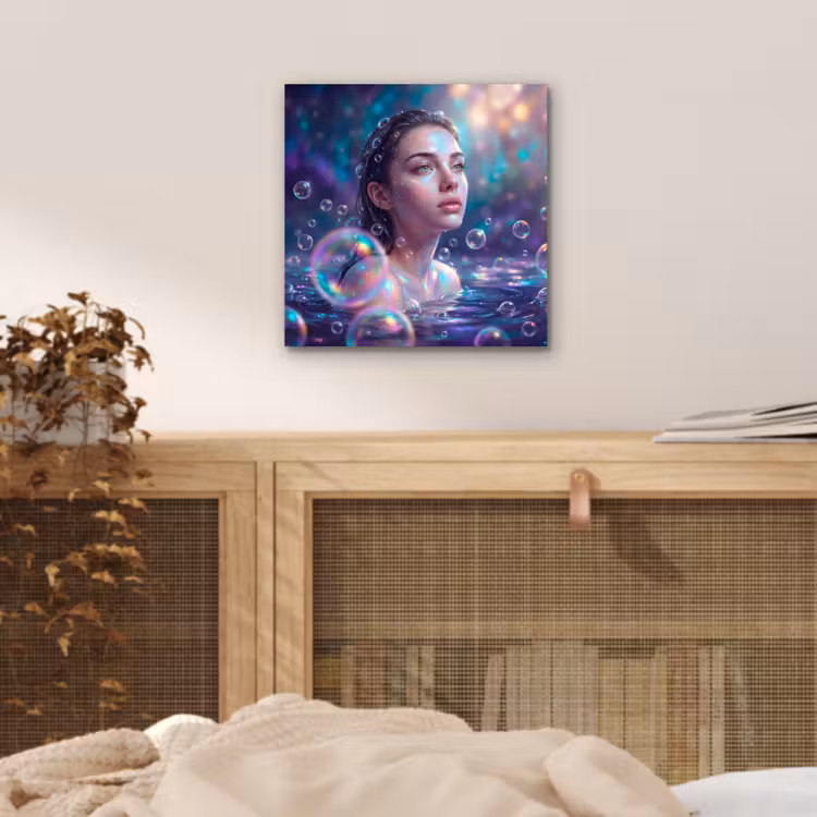 Aluminium schilderij - Vrouw - Water - Portret - Kleurrijk - Modern — 4