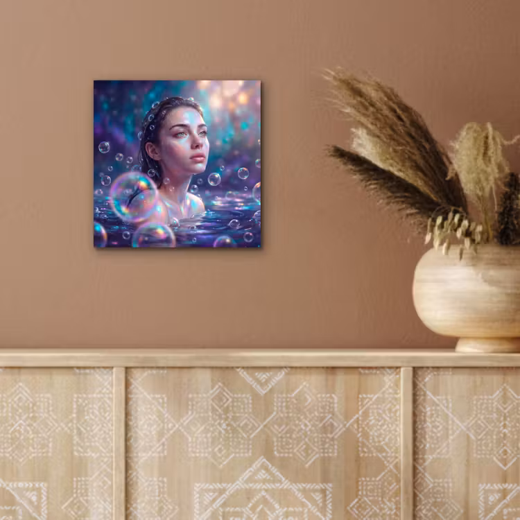 Aluminium schilderij - Vrouw - Water - Portret - Kleurrijk - Modern — 5