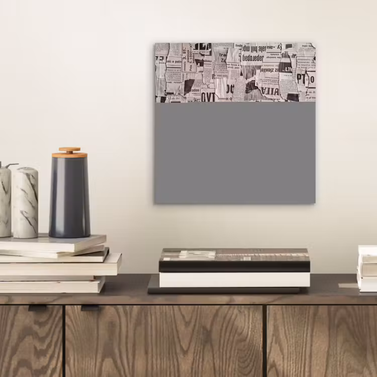 Aluminium schilderij - Krant - Gescheurd - Textuur - Abstract - Zwart-wit — 2