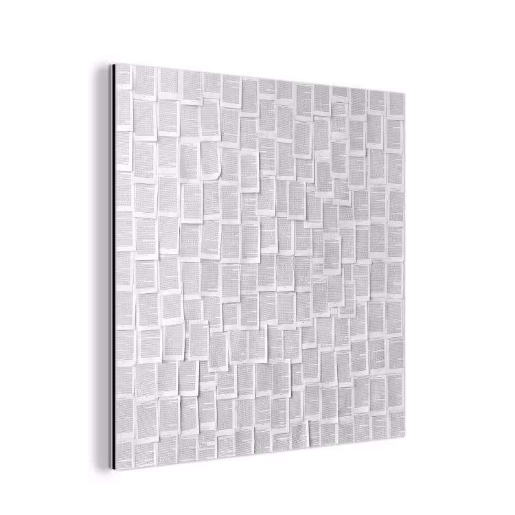 Aluminium schilderij - Papier - Overlappend - Textuur - Modern - Wit — 1
