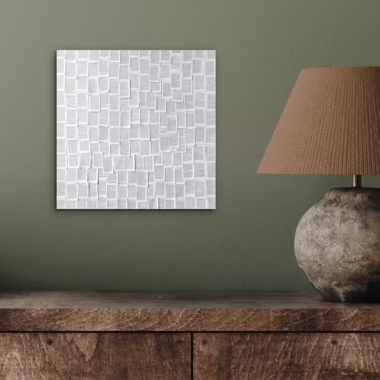 Aluminium schilderij - Papier - Overlappend - Textuur - Modern - Wit — 3