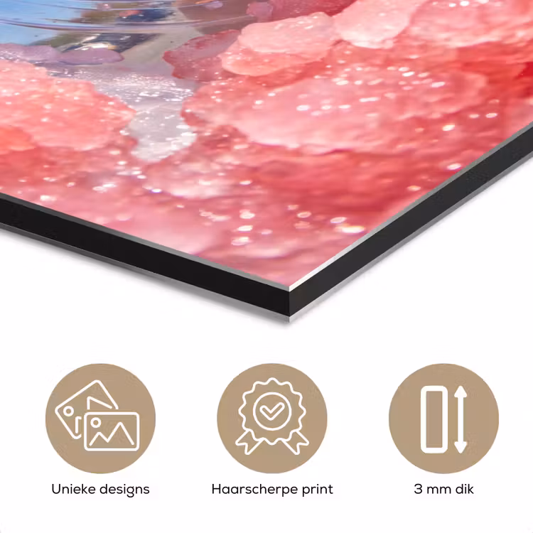 Aluminium schilderij - Vrouw - Drank - Zomer - Roze - Blauw — 7