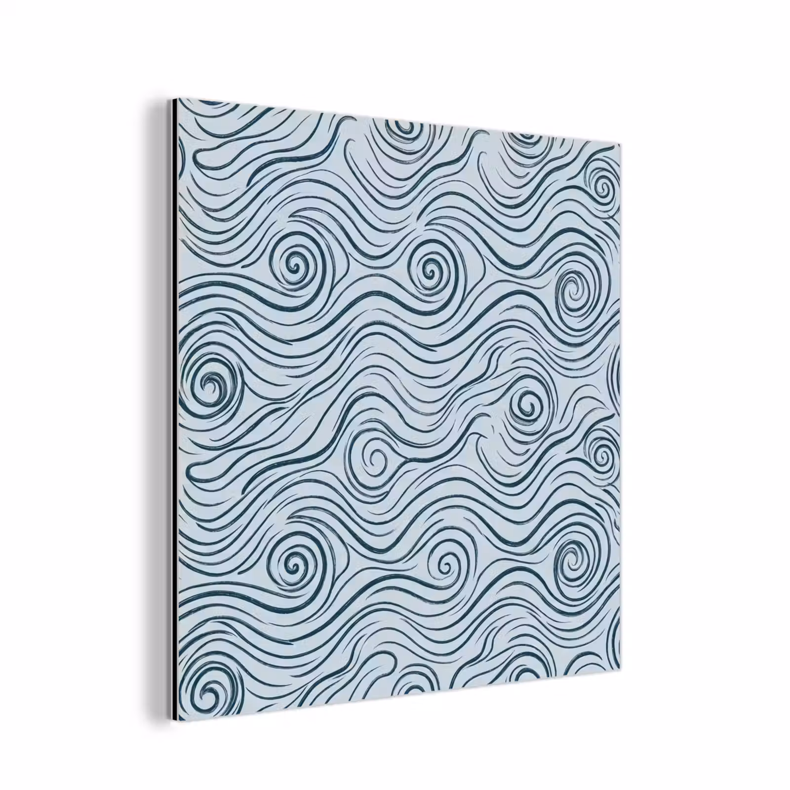 Aluminium schilderij - Patroon - Golven - Abstract - Modern - Blauw — 1